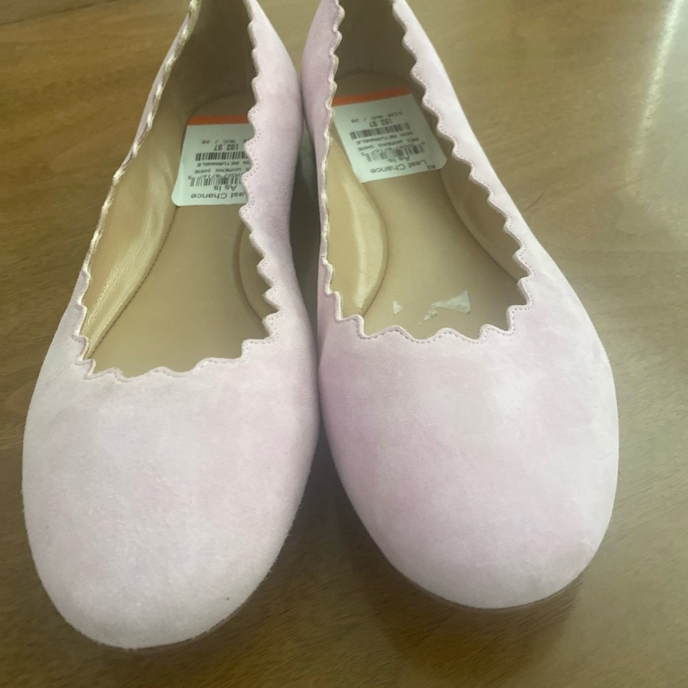 Chloe Scalloped Purple Suede Flats